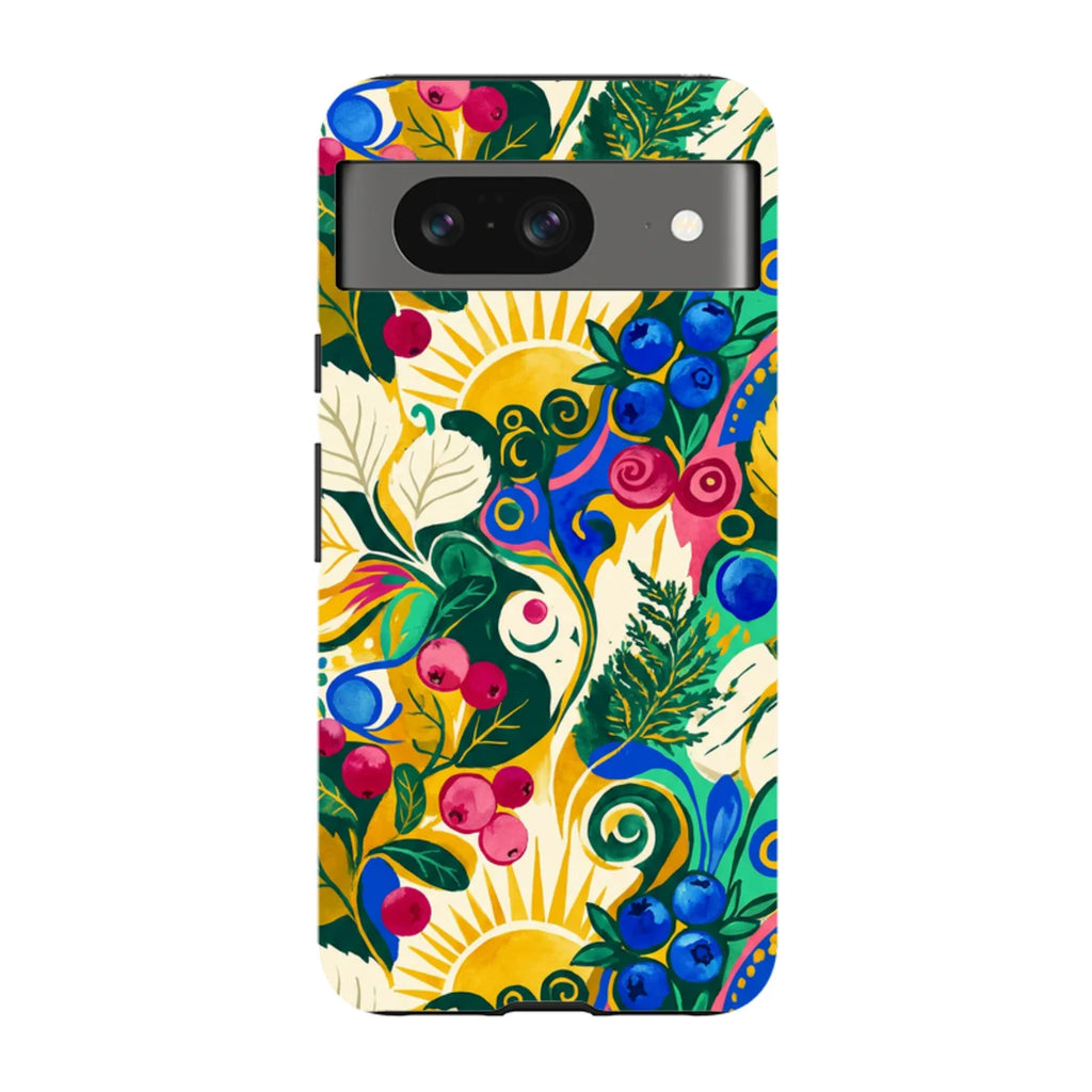 Berry Meadow Glow by Aino Kallio — Pixel 8 Tough Case — Finnaij