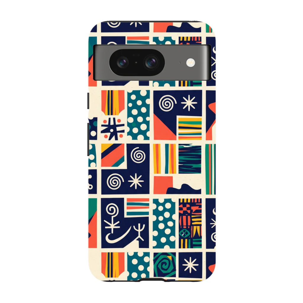 Coastal Indigo Tiles by Ada Okoye — Pixel 8 Tough Case — Finnaij