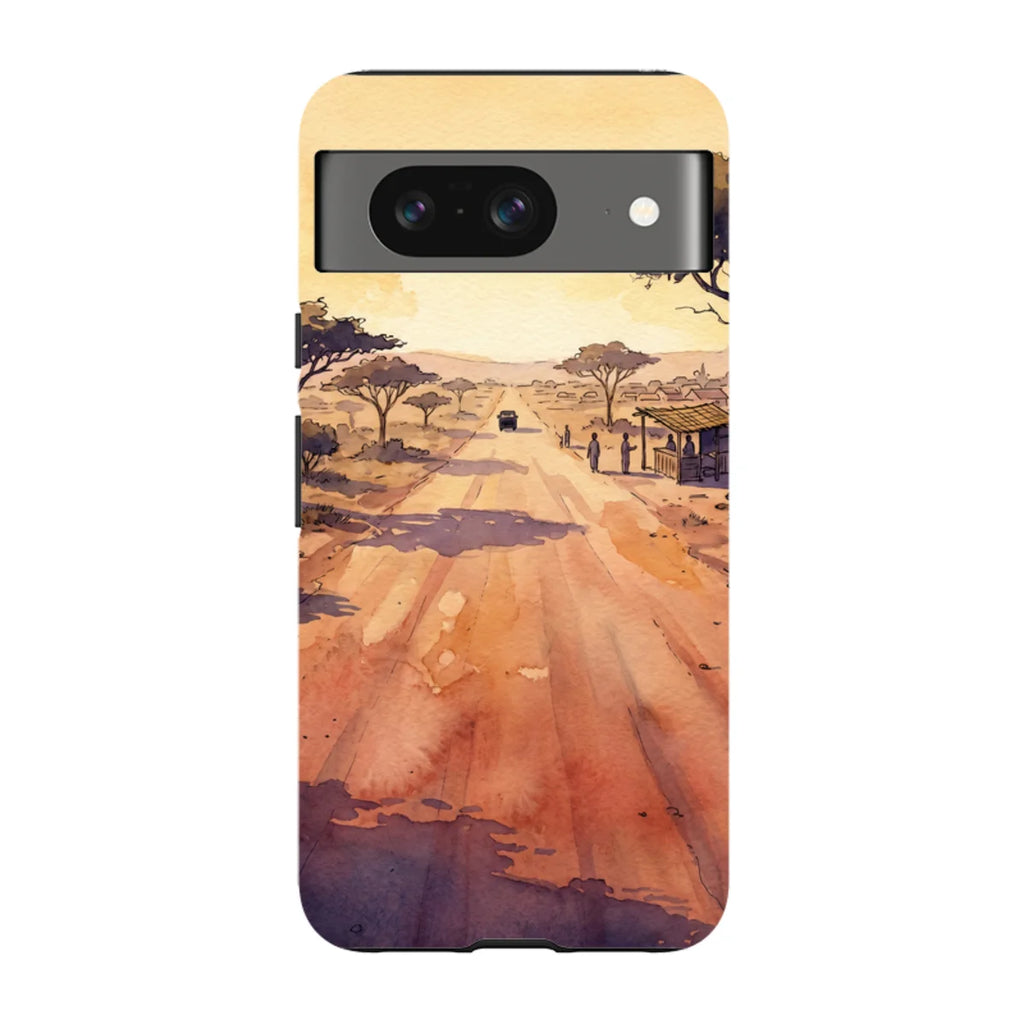 Laterite Road Golden Hour by Tobi Akinyemi — Pixel 8 Tough Case — Finnaij