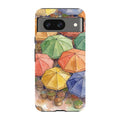 Market Umbrellas from Above by Tobi Akinyemi — Pixel 8 Tough Case — Finnaij