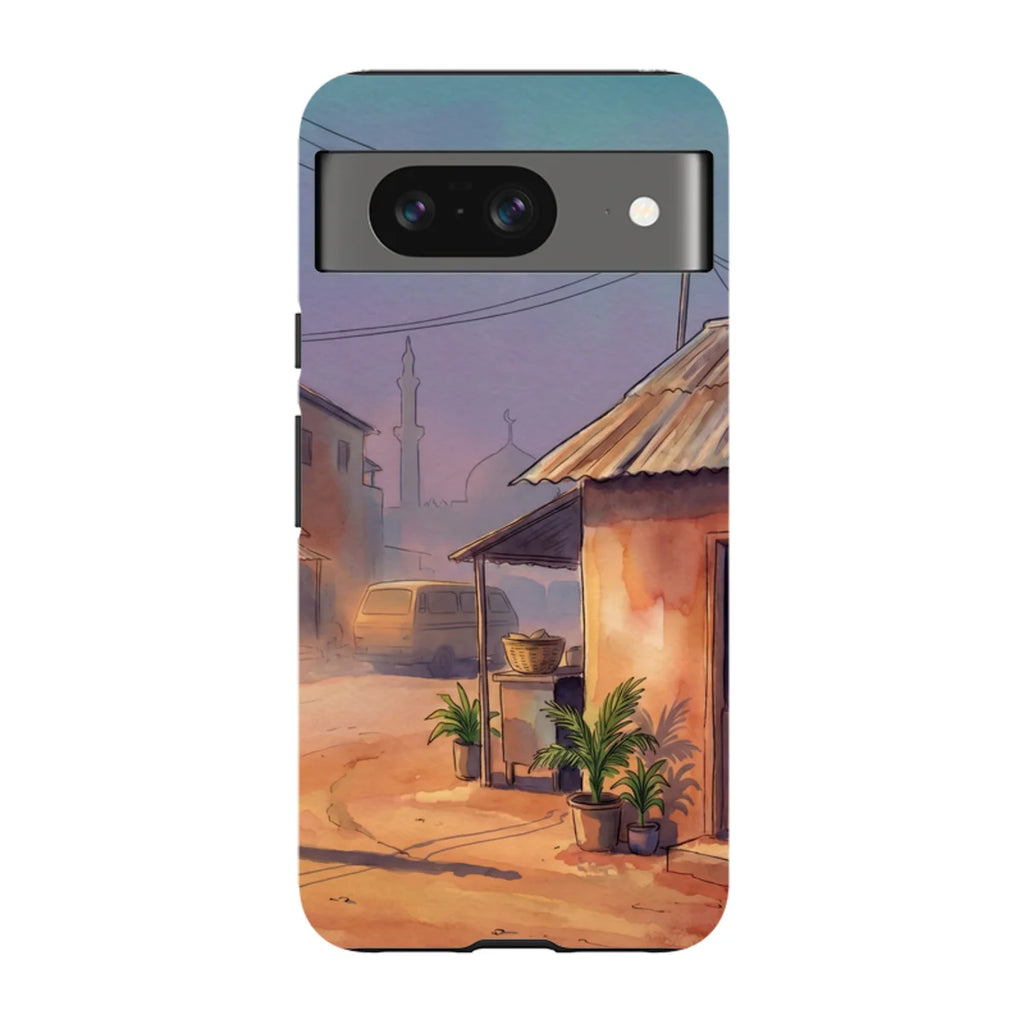 City Edge Quiet Street by Tobi Akinyemi — Pixel 8 Tough Case — Finnaij