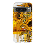Sunflowers with Abstract Golden Chaos by Frida Lövström — Pixel 8 Pro Tough Case — Finnaij