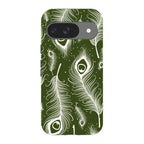 Feathers in Bloom Army Green — Pixel 9 Tough Case — Finnaij