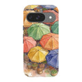 Market Umbrellas from Above by Tobi Akinyemi — Pixel 9 Tough Case — Finnaij