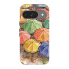 Market Umbrellas from Above by Tobi Akinyemi — Pixel 9 Tough Case — Finnaij