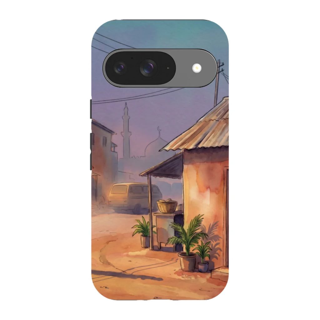 City Edge Quiet Street by Tobi Akinyemi — Pixel 9 Tough Case — Finnaij