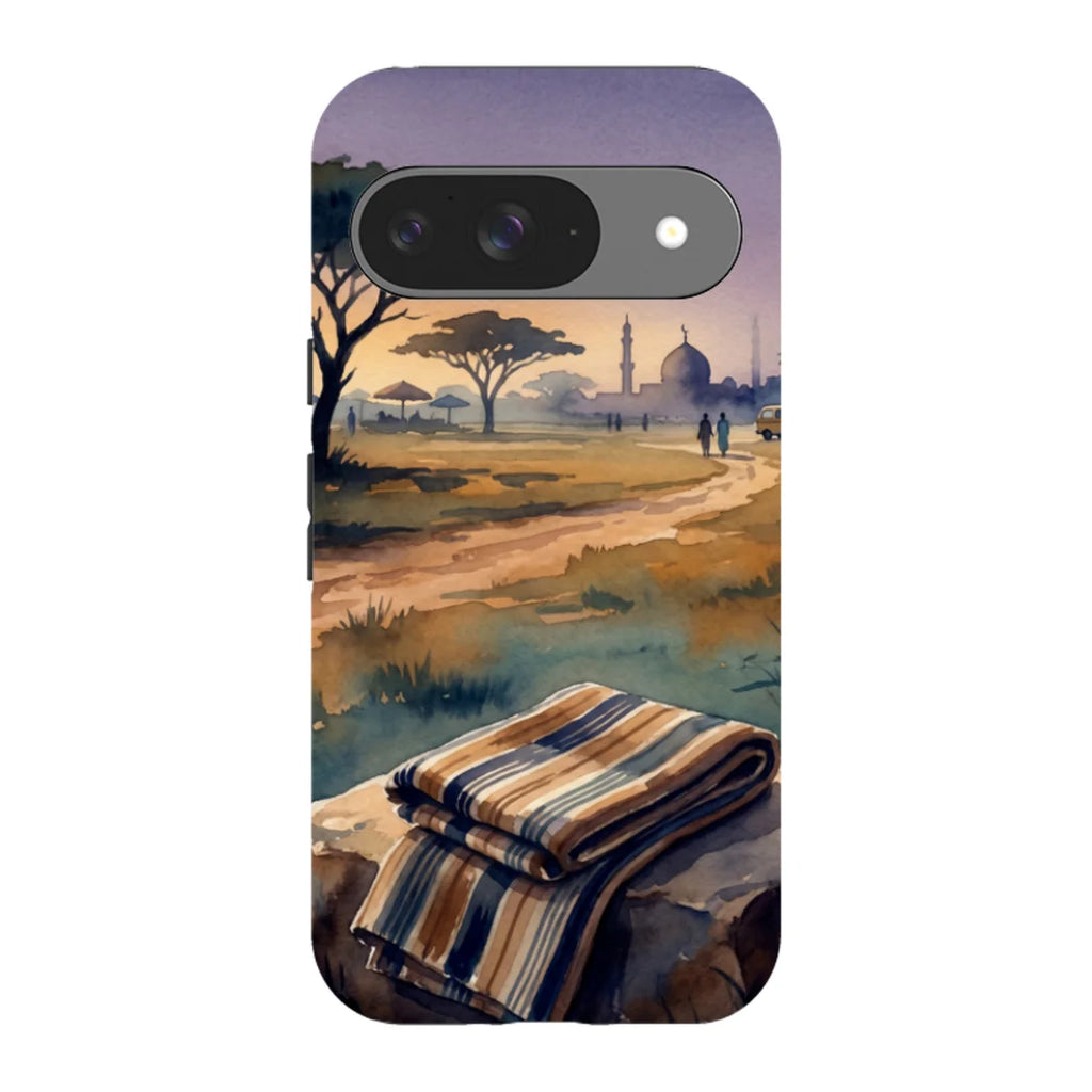 Aso-Oke Accent in the Landscape by Tobi Akinyemi — Pixel 9 Tough Case — Finnaij