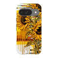Sunflowers with Abstract Golden Chaos by Frida Lövström — Pixel 9 Tough Case — Finnaij
