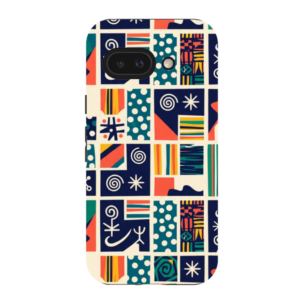 Coastal Indigo Tiles by Ada Okoye — Pixel 9A Tough Case — Finnaij
