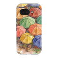 Market Umbrellas from Above by Tobi Akinyemi — Pixel 9A Tough Case — Finnaij