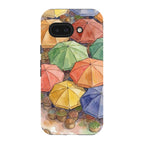 Market Umbrellas from Above by Tobi Akinyemi — Pixel 9A Tough Case — Finnaij