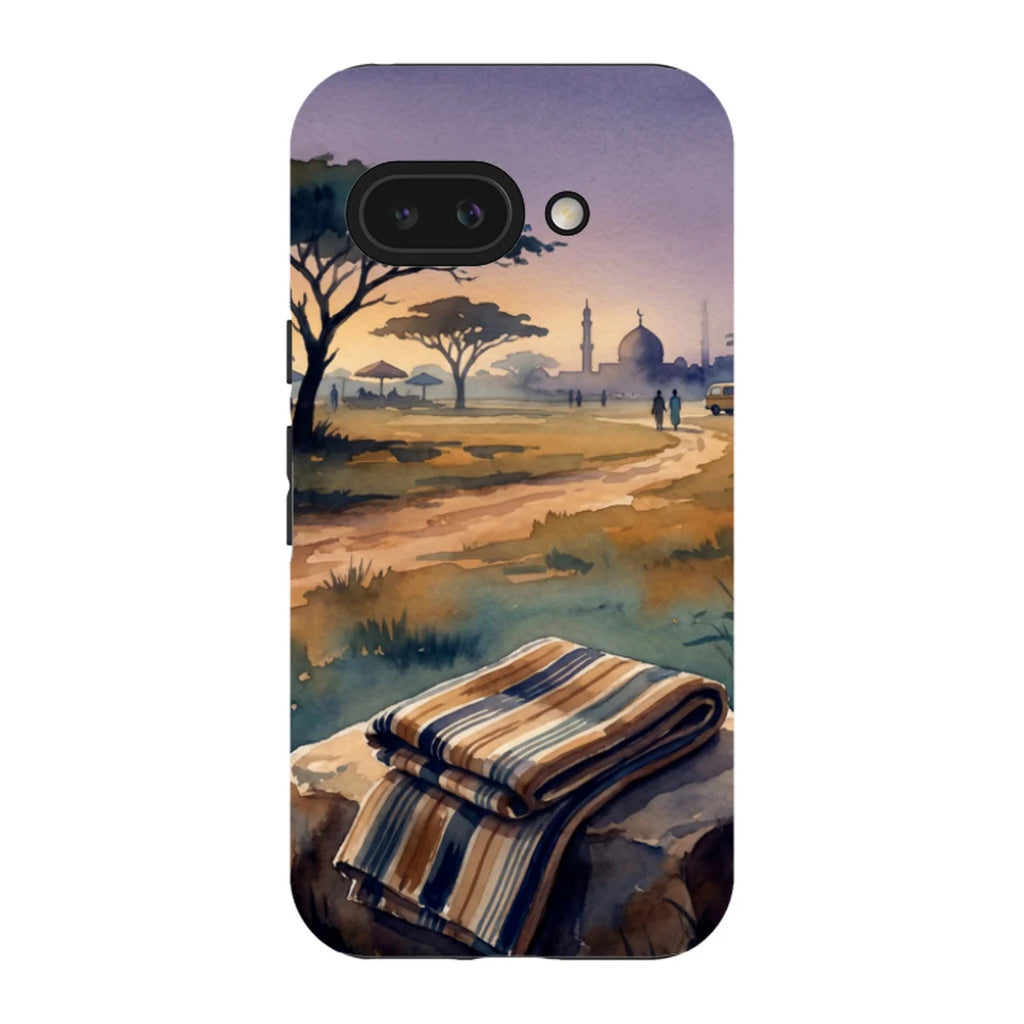 Aso-Oke Accent in the Landscape by Tobi Akinyemi — Pixel 9A Tough Case — Finnaij