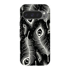 Feathers in Bloom Black — Pixel 9 Pro Tough Case — Finnaij
