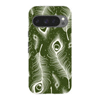 Feathers in Bloom Army Green — Pixel 9 Pro Tough Case — Finnaij