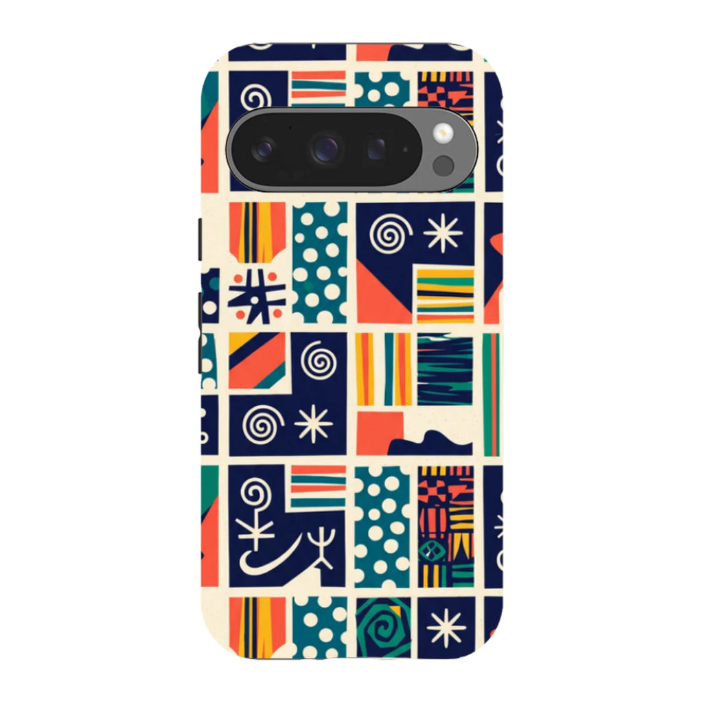 Coastal Indigo Tiles by Ada Okoye — Pixel 9 Pro Tough Case — Finnaij