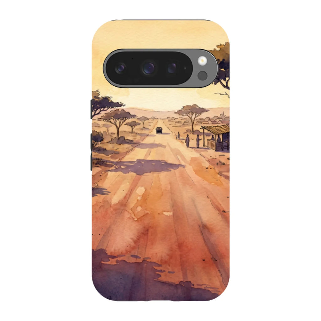 Laterite Road Golden Hour by Tobi Akinyemi — Pixel 9 Pro Tough Case — Finnaij
