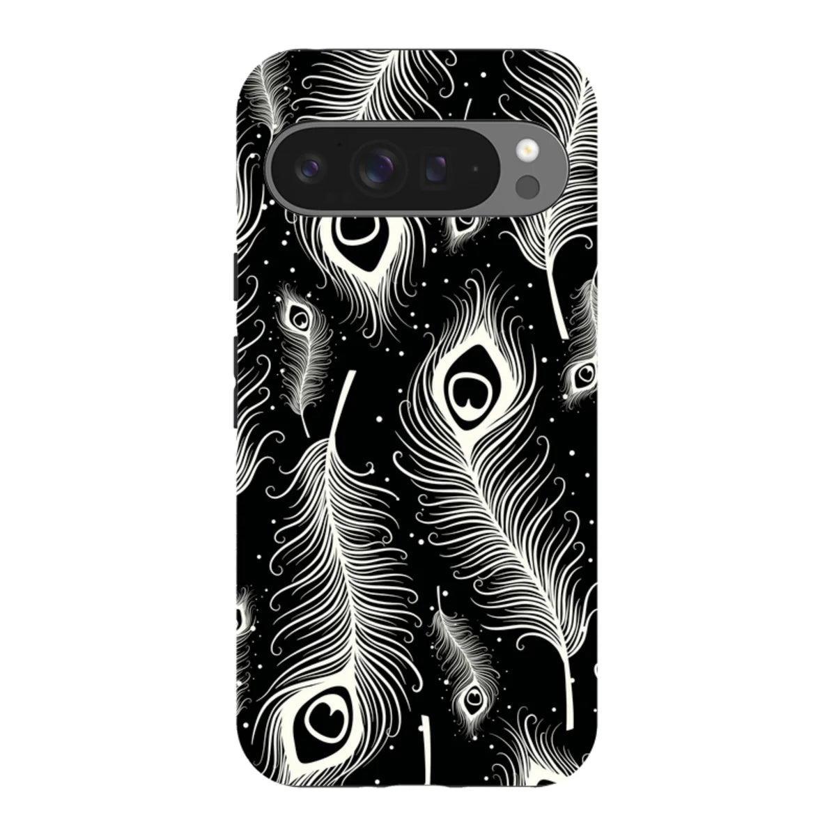 Feathers in Bloom Black — Pixel 9 Pro XL Tough Case — Finnaij