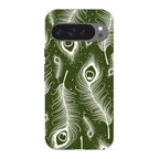 Feathers in Bloom Army Green — Pixel 9 Pro XL Tough Case — Finnaij