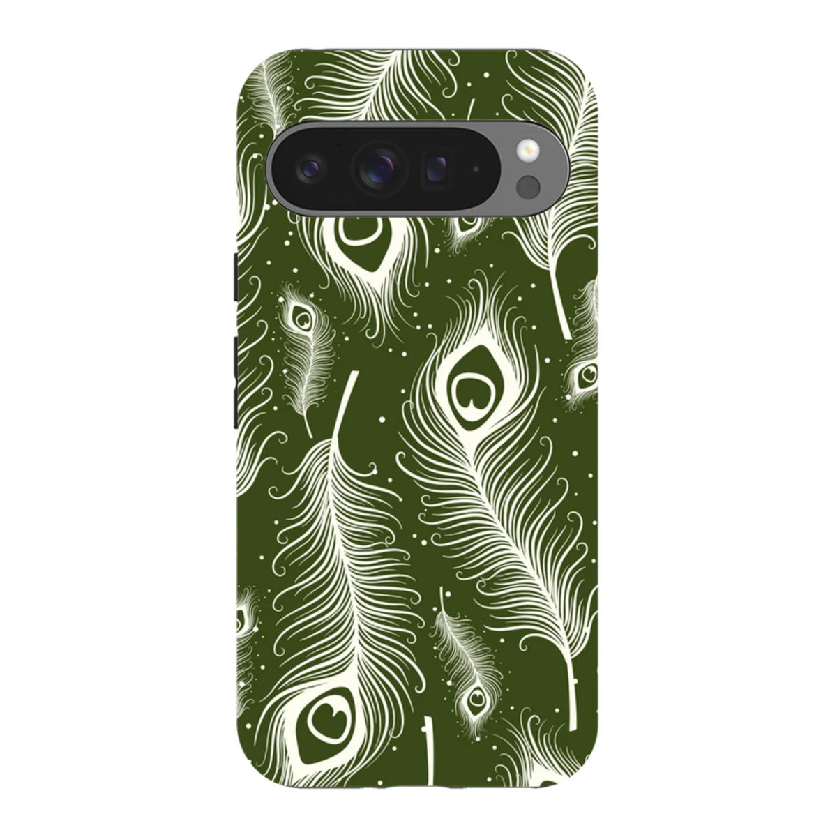 Feathers in Bloom Army Green — Pixel 9 Pro XL Tough Case — Finnaij