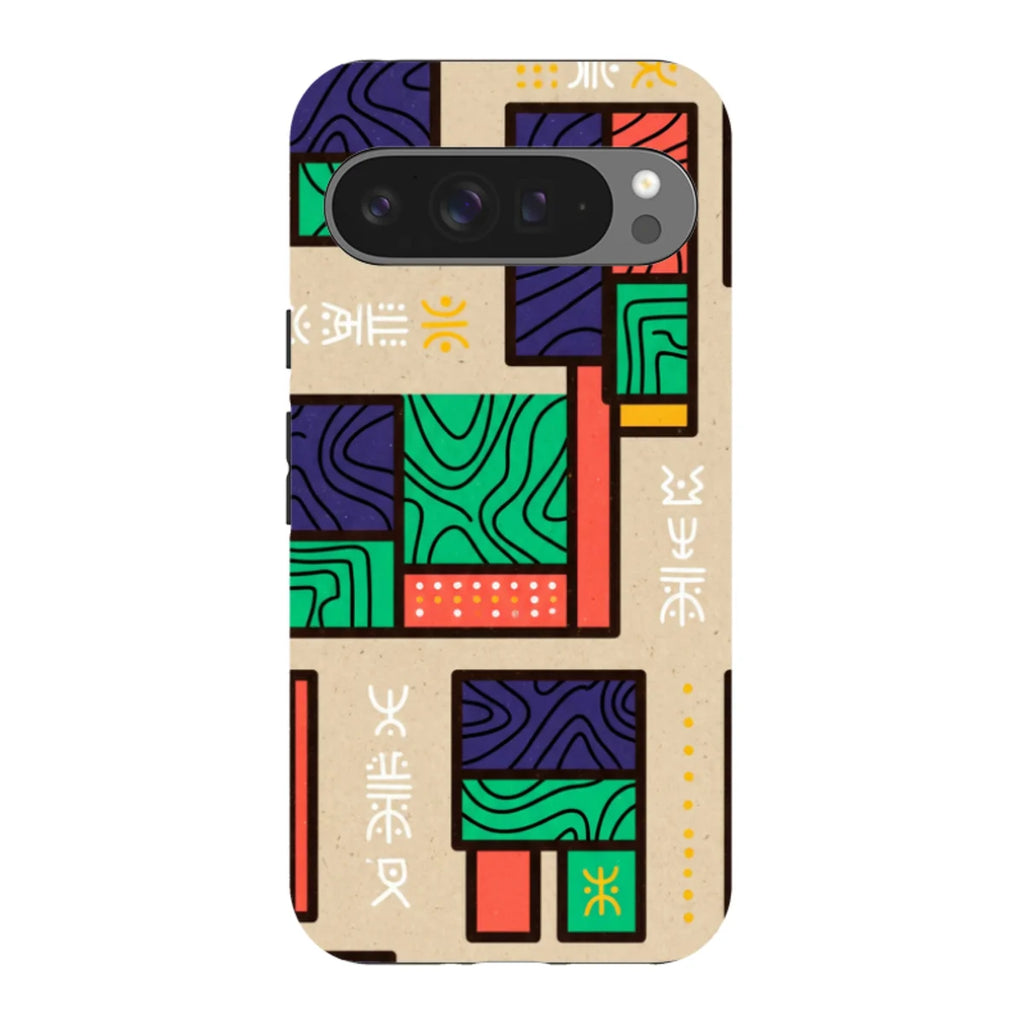 Ankara Blocks on Sand by Ada Okoye — Pixel 9 Pro XL Tough Case — Finnaij