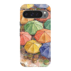 Market Umbrellas from Above by Tobi Akinyemi — Pixel 9 Pro XL Tough Case — Finnaij