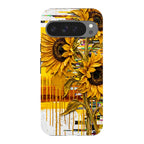 Sunflowers with Abstract Golden Chaos by Frida Lövström — Pixel 9 Pro XL Tough Case — Finnaij