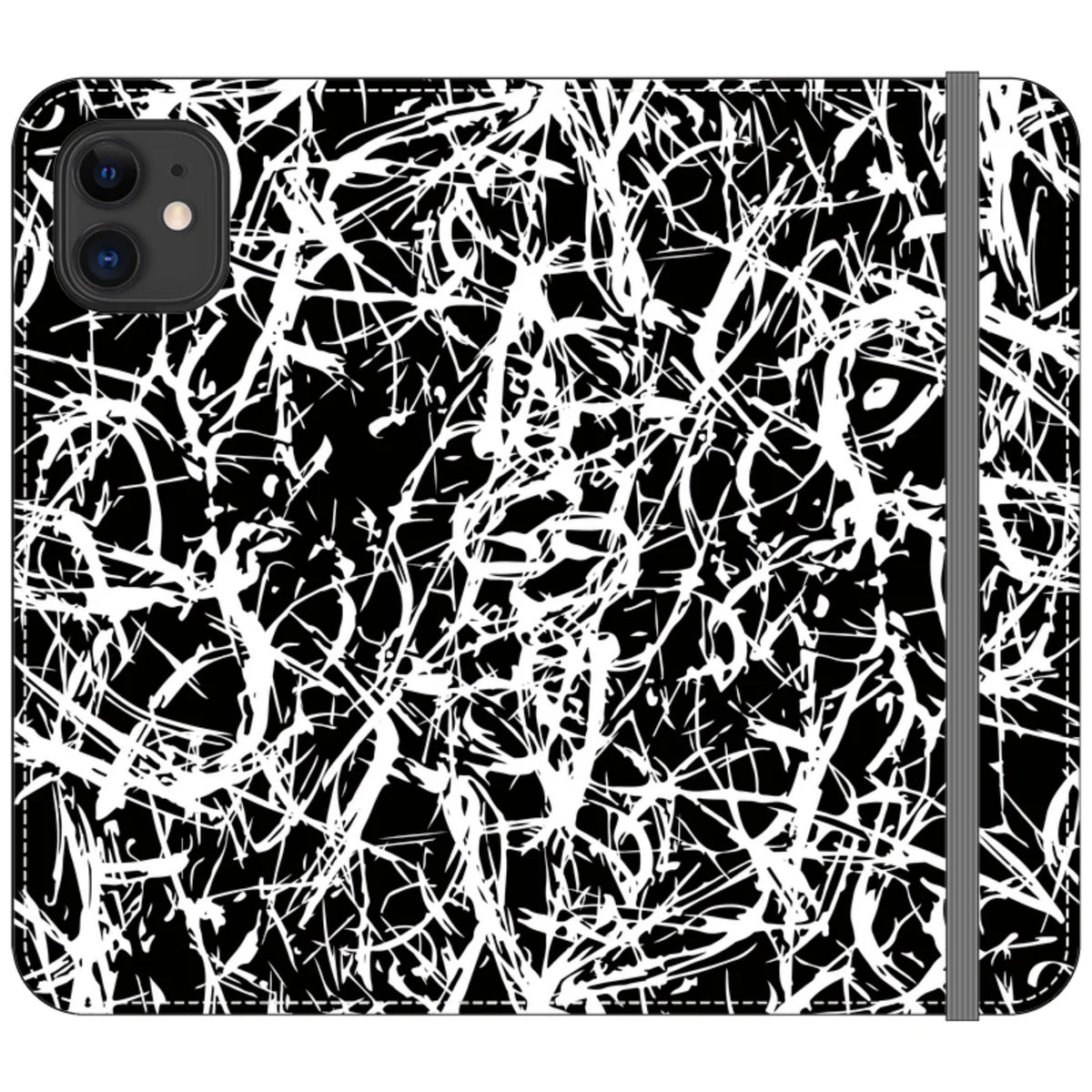 Black-White Grunge — iPhone 11 Wallet Case — Finnaij