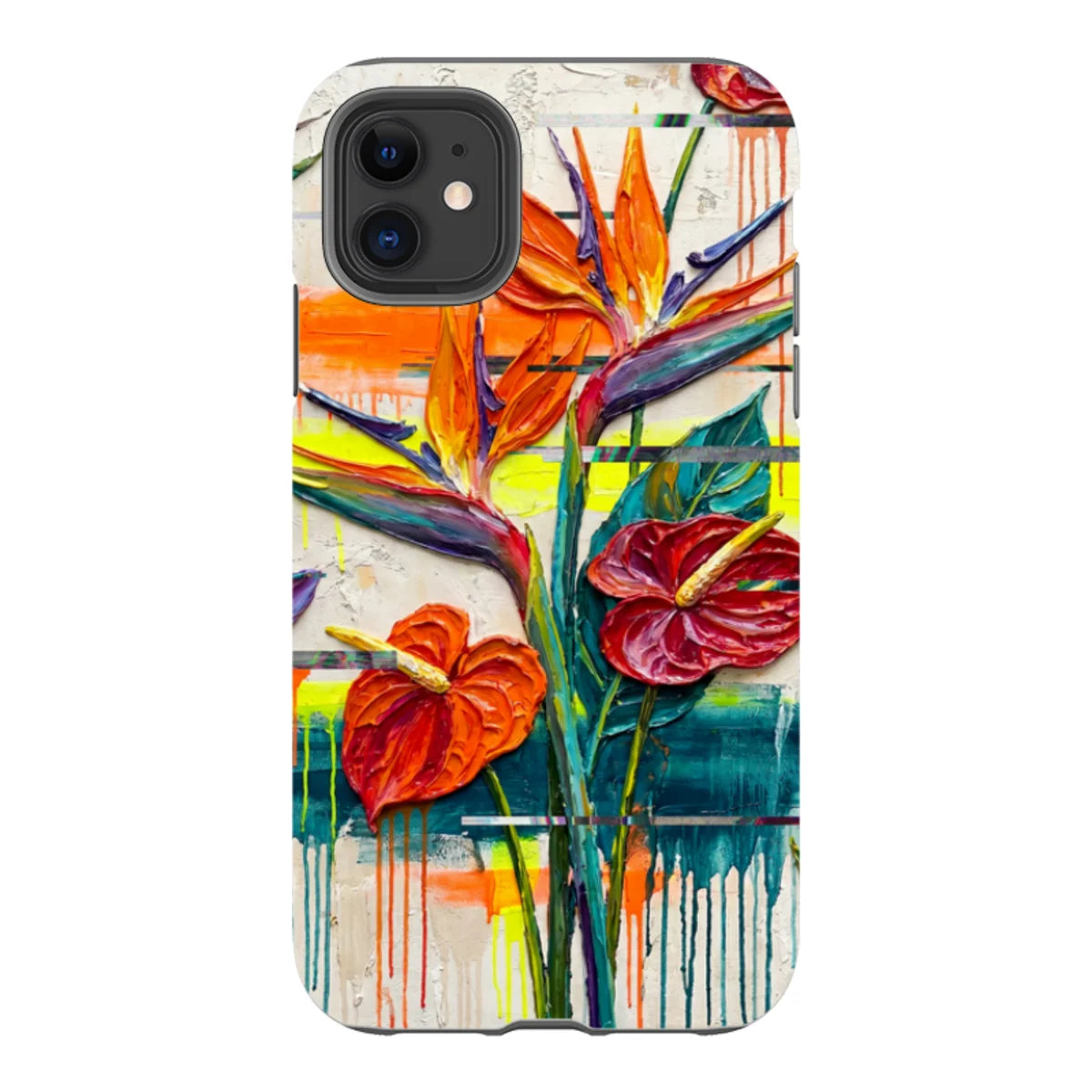Tropical Flowers by Frida Lövström — iPhone 11 Tough Case — Finnaij
