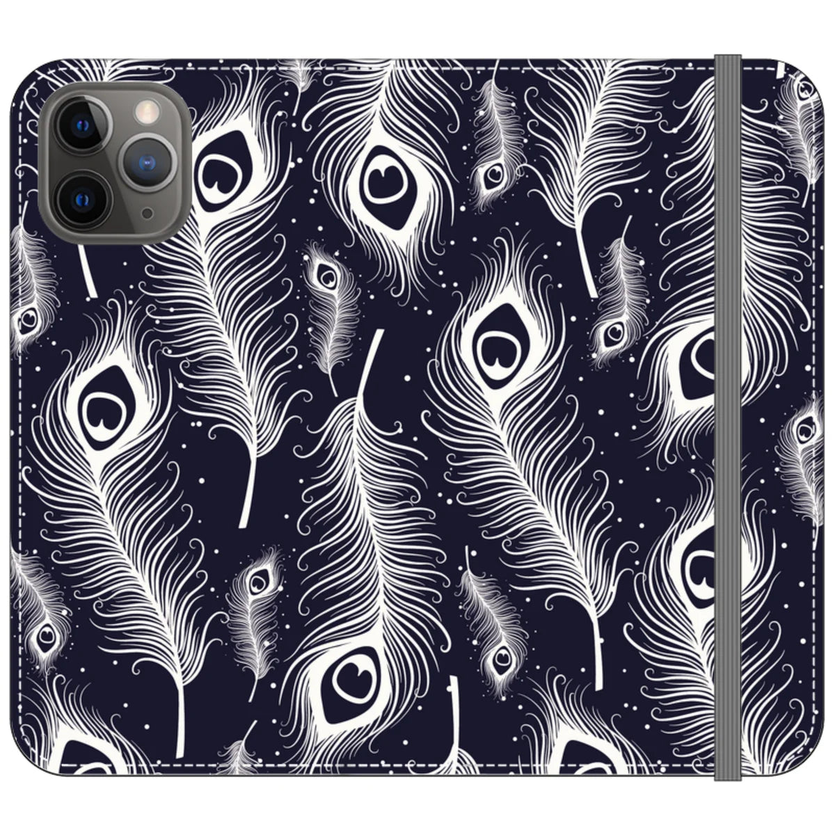 Feathers in Bloom Vegan Leather — iPhone 11 Pro Wallet Case — Finnaij