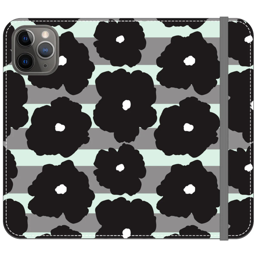 Bold Floral Black — iPhone 11 Pro Wallet Case — Finnaij