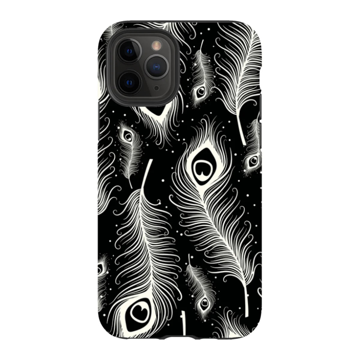 Feathers in Bloom Black — iPhone 11 Pro Tough Case — Finnaij