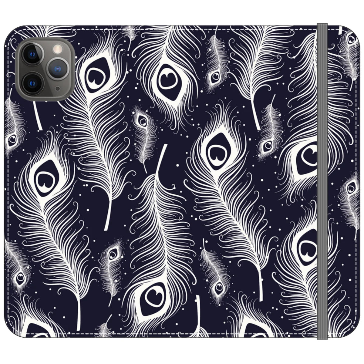 Feathers in Bloom Vegan Leather — iPhone 11 Pro Max Wallet Case — Finnaij