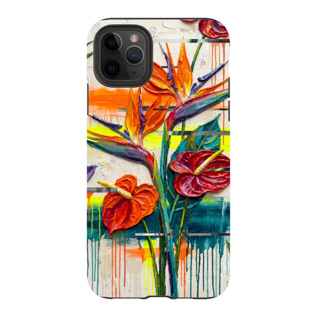 Tropical Flowers by Frida Lövström — iPhone 11 Pro Max Tough Case — Finnaij
