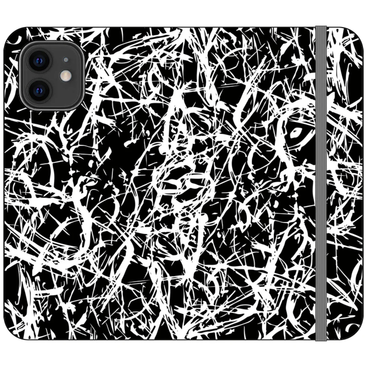 Black-White Grunge — iPhone 12 Wallet Case — Finnaij