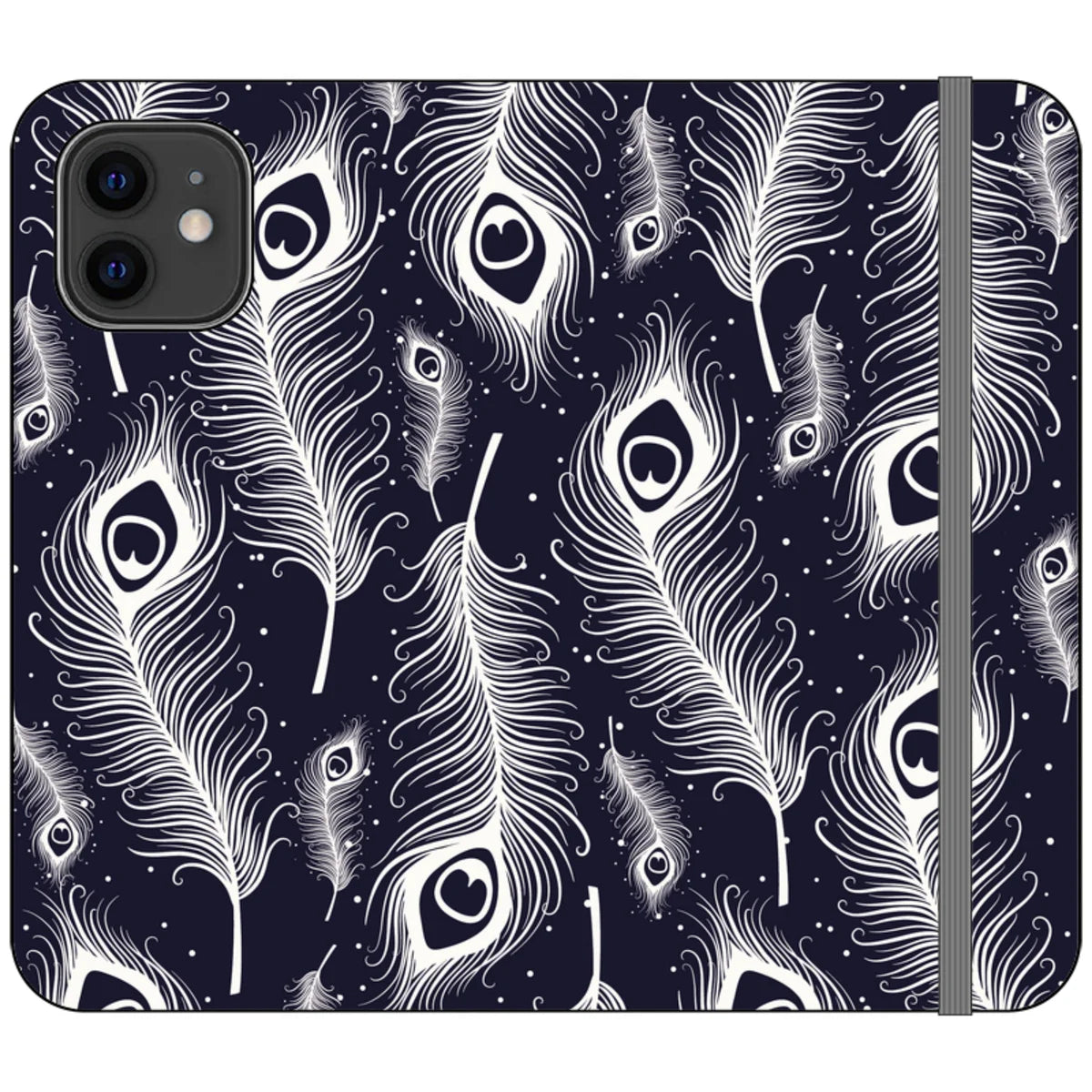 Feathers in Bloom Vegan Leather — iPhone 12 Wallet Case — Finnaij