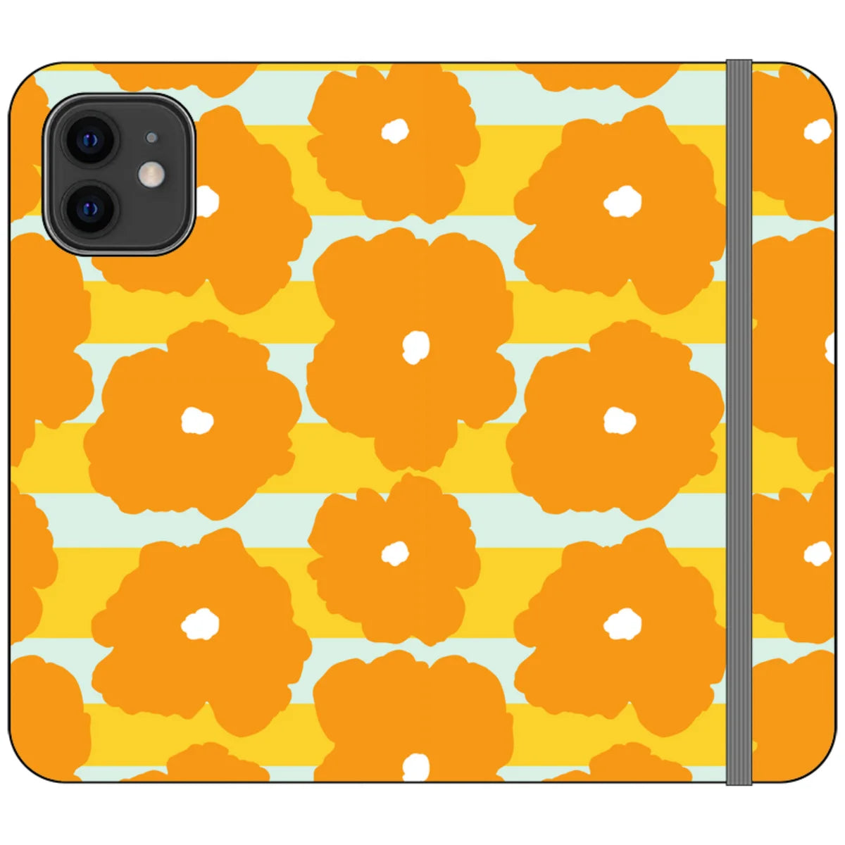 Bold Floral Orange — iPhone 12 Wallet Case — Finnaij