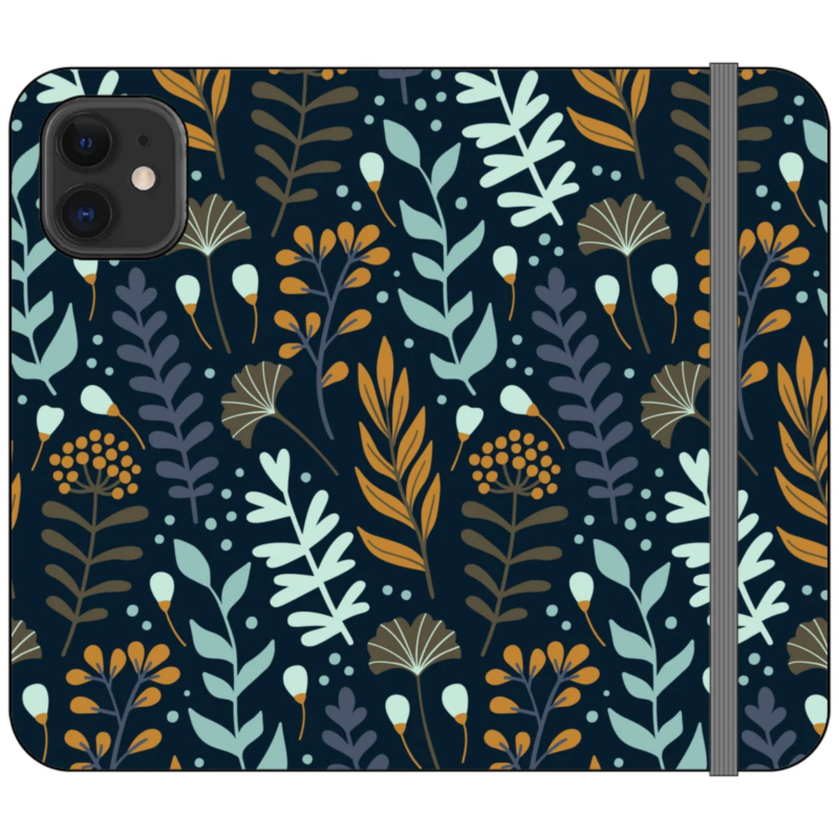 Wild Floral Vegan Leather — iPhone 12 Mini Wallet Case — Finnaij