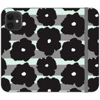 Bold Floral Black — iPhone 12 Mini Wallet Case — Finnaij