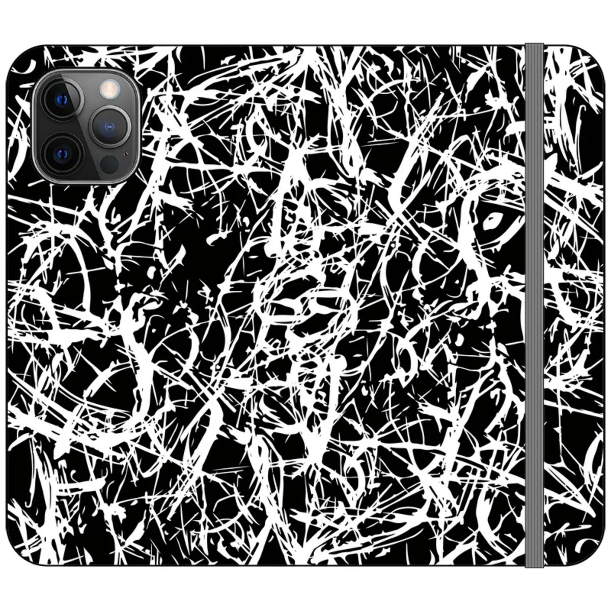 Black-White Grunge — iPhone 12 Pro Wallet Case — Finnaij