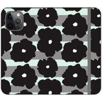 Bold Floral Black — iPhone 12 Pro Wallet Case — Finnaij
