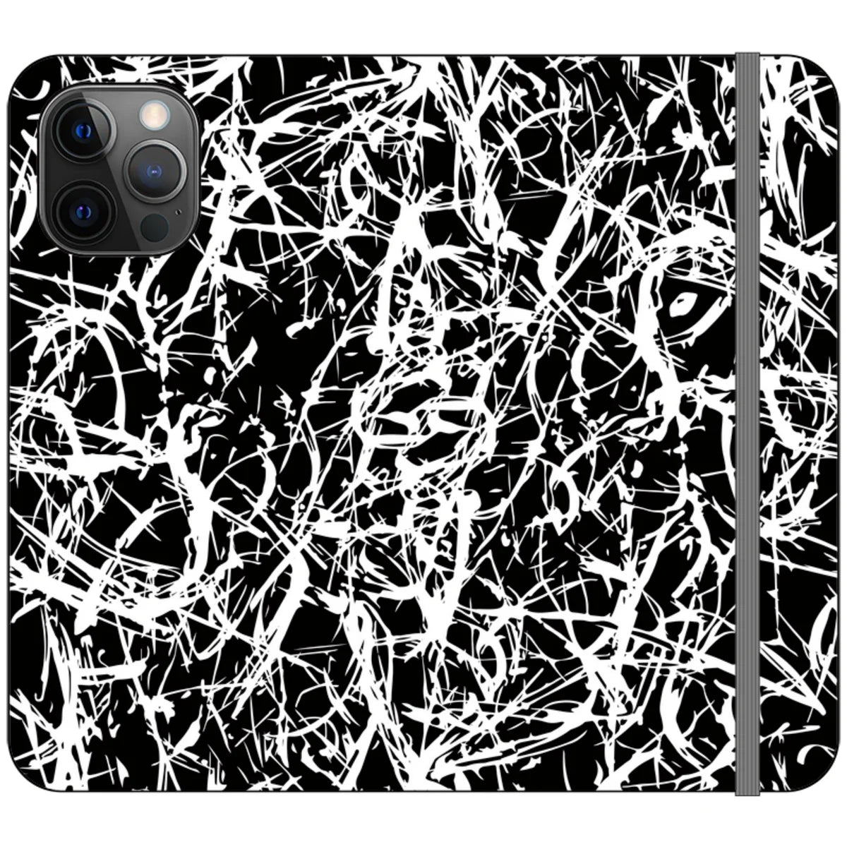 Black-White Grunge — iPhone 12 Pro Max Wallet Case — Finnaij