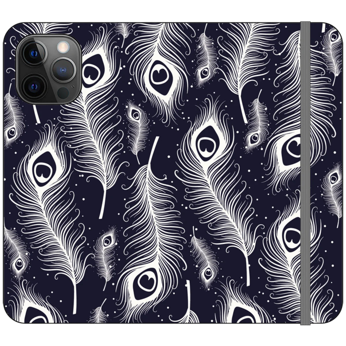 Feathers in Bloom Vegan Leather — iPhone 12 Pro Max Wallet Case — Finnaij