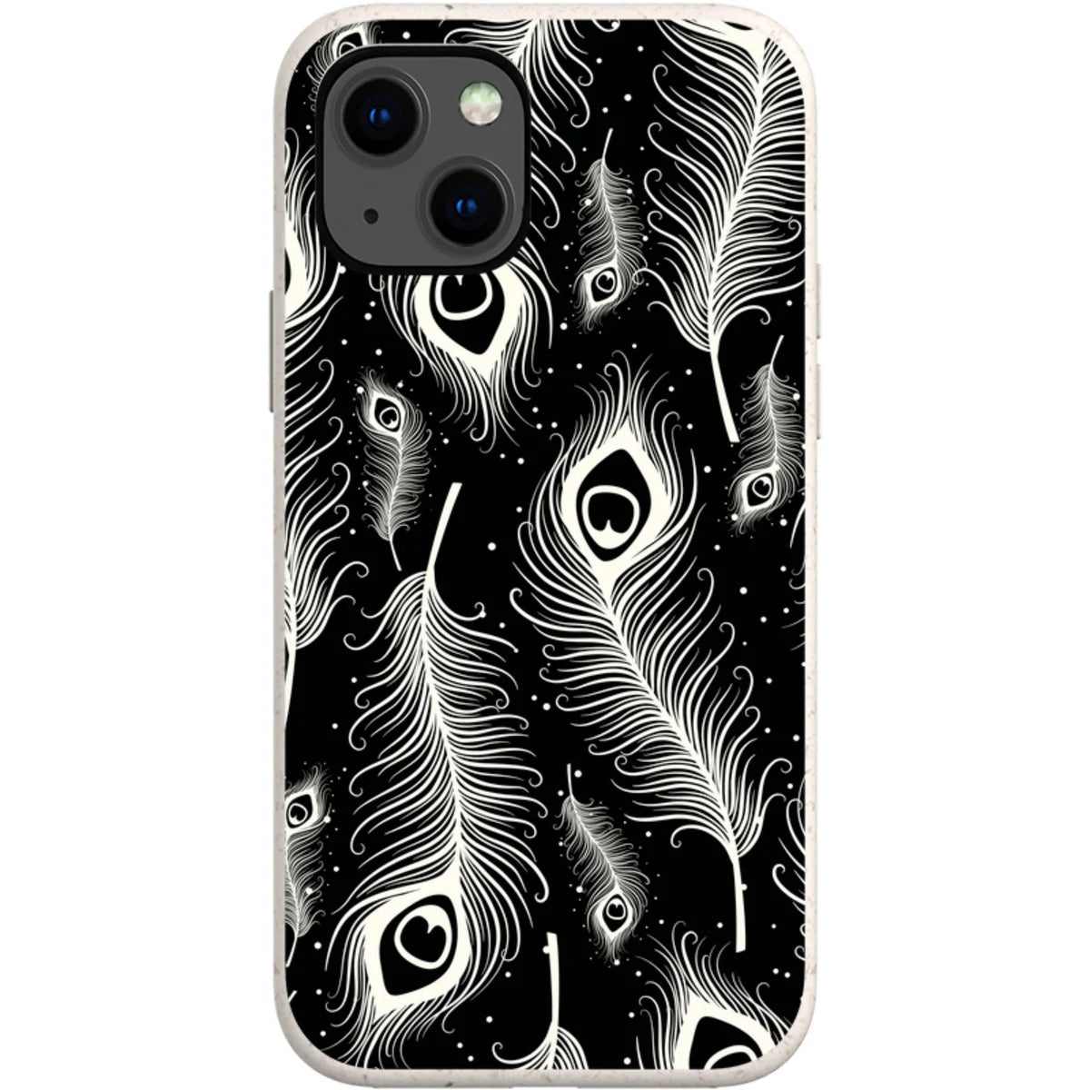 Feathers in Bloom Black — iPhone 13 iPhone Bio-degradable Case — Finnaij