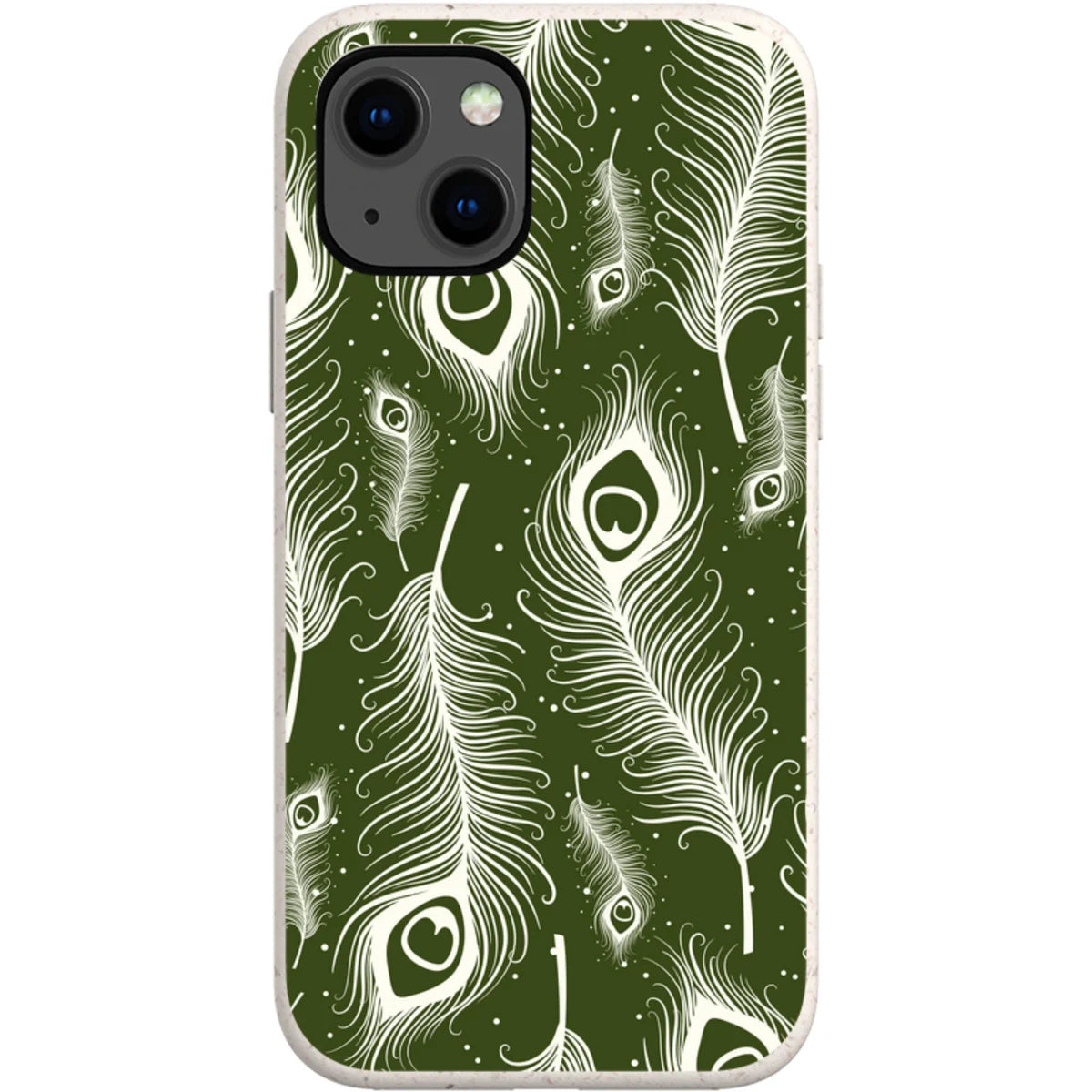 Feathers in Bloom Army Green — iPhone 13 iPhone Bio-degradable Case — Finnaij