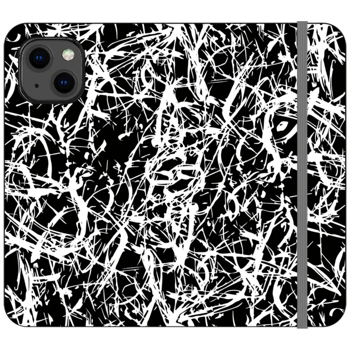 Black-White Grunge — iPhone 13 Wallet Case — Finnaij