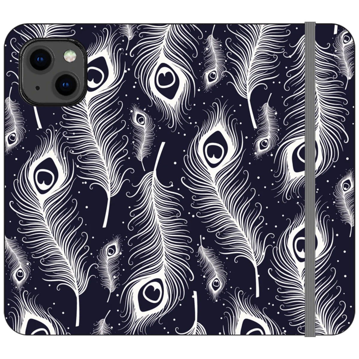Feathers in Bloom Vegan Leather — iPhone 13 Wallet Case — Finnaij