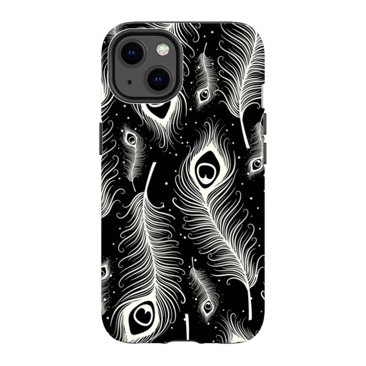 Feathers in Bloom Black — iPhone 13 Tough Case — Finnaij
