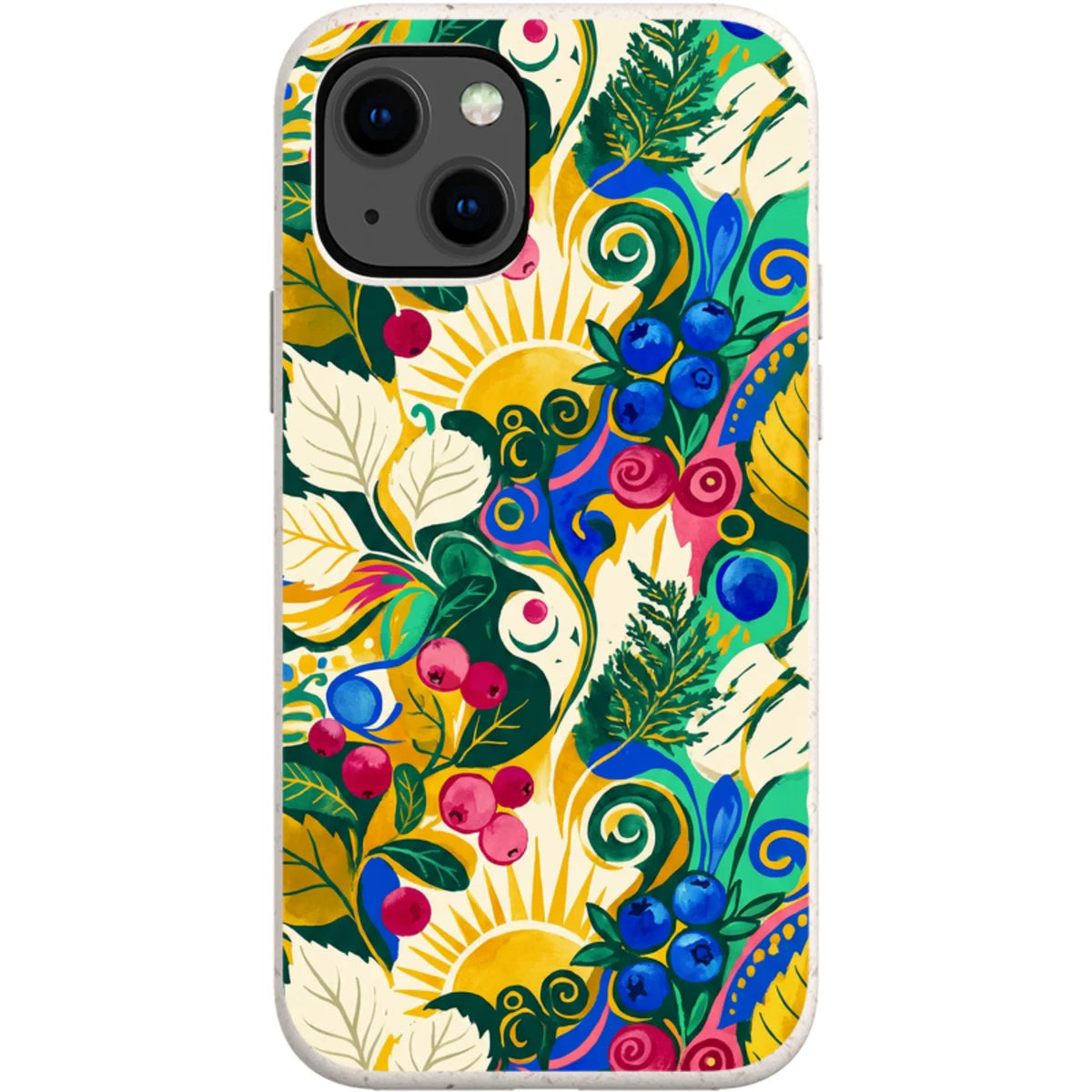 Berry Meadow Glow by Aino Kallio — iPhone 13 Mini iPhone Bio-degradable Case — Finnaij
