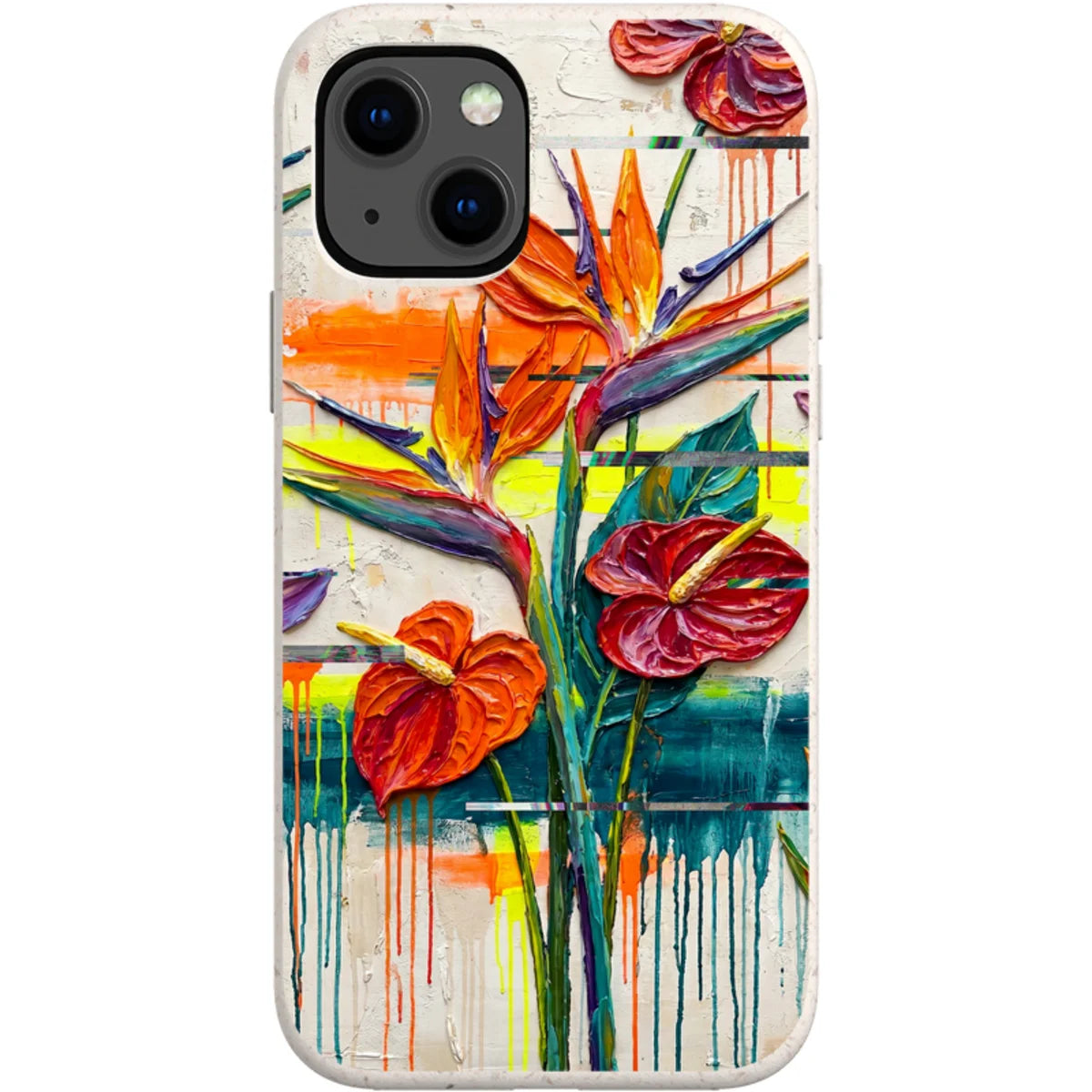 Tropical Flowers by Frida Lövström — iPhone 13 Mini iPhone Bio-degradable Case — Finnaij