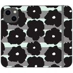 Bold Floral Black — iPhone 13 Mini Wallet Case — Finnaij